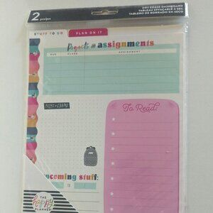 NWT Happy Planner 2 Dry Erase Dashboard 'Projects Assignments' Reusable Green